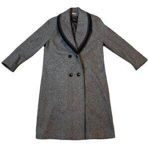 Vintage Jofeld De Ball Women's Wool Coat Grey and Black 90’s Double Breasted